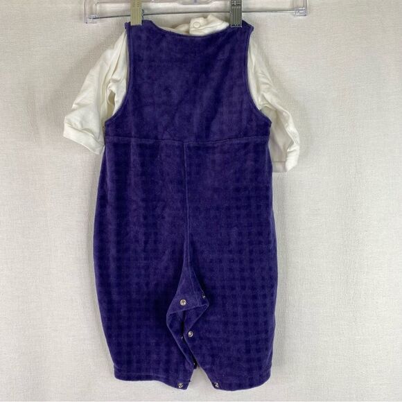 Bright Future Vintage 2 Piece Baby Clothes Snap Buttons Embroidered Drummer Bear - Picture 6 of 7